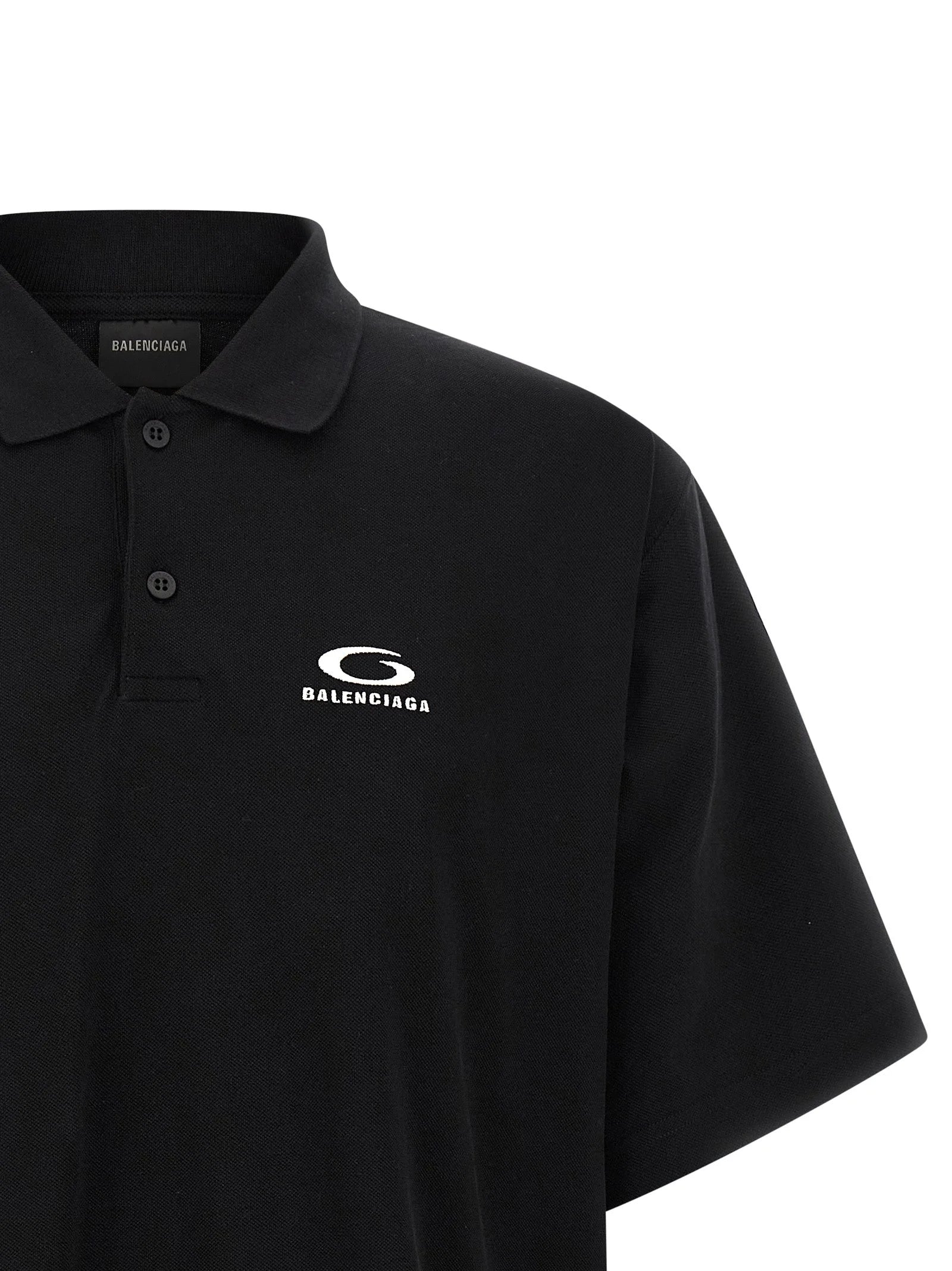 Balenciaga Black Cotton Polo Shirt - M