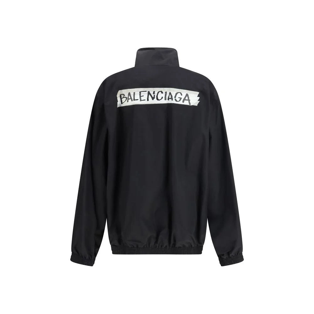 Balenciaga Black Cotton Shell Jacket - L