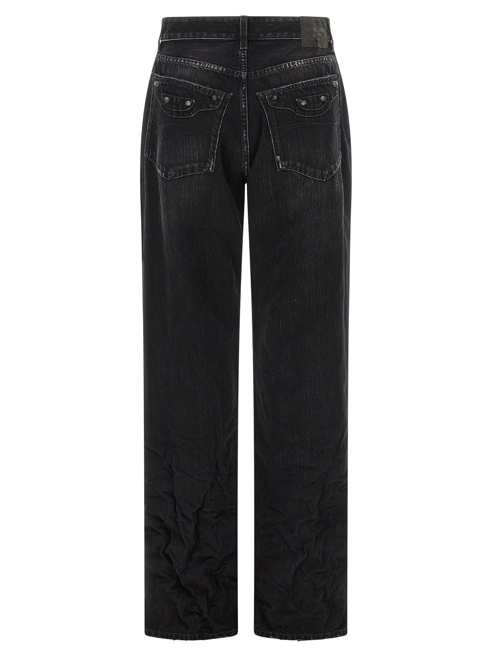 Balenciaga Black Cotton Straight-Leg Jeans