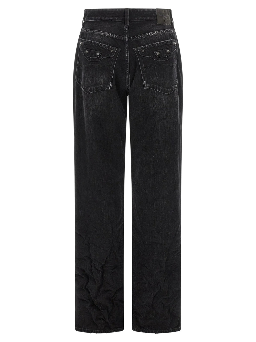 Balenciaga Black Cotton Straight-Leg Jeans