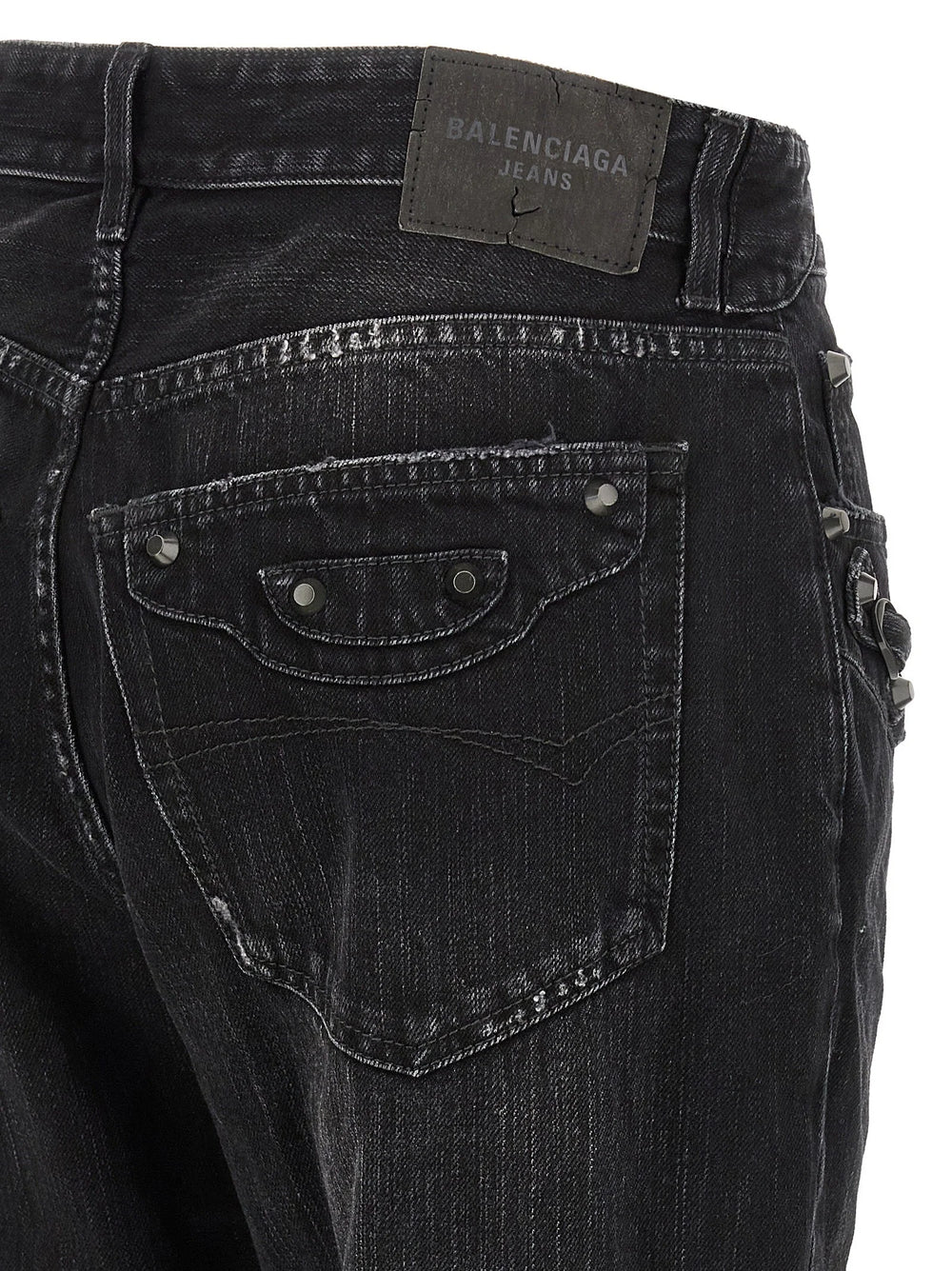 Balenciaga Black Cotton Straight-Leg Jeans