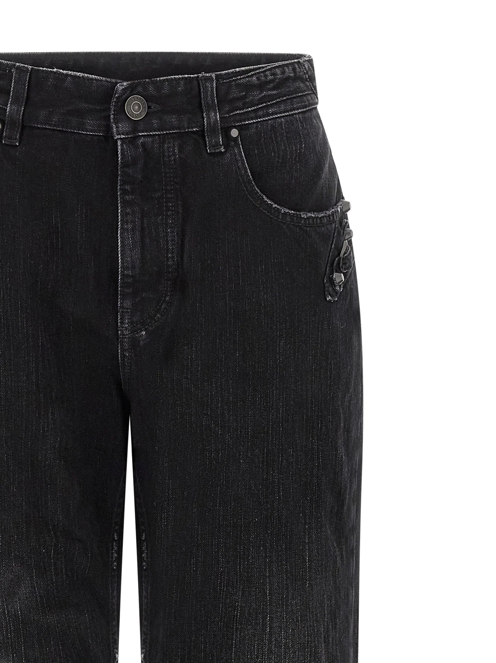 Balenciaga Black Cotton Straight-Leg Jeans