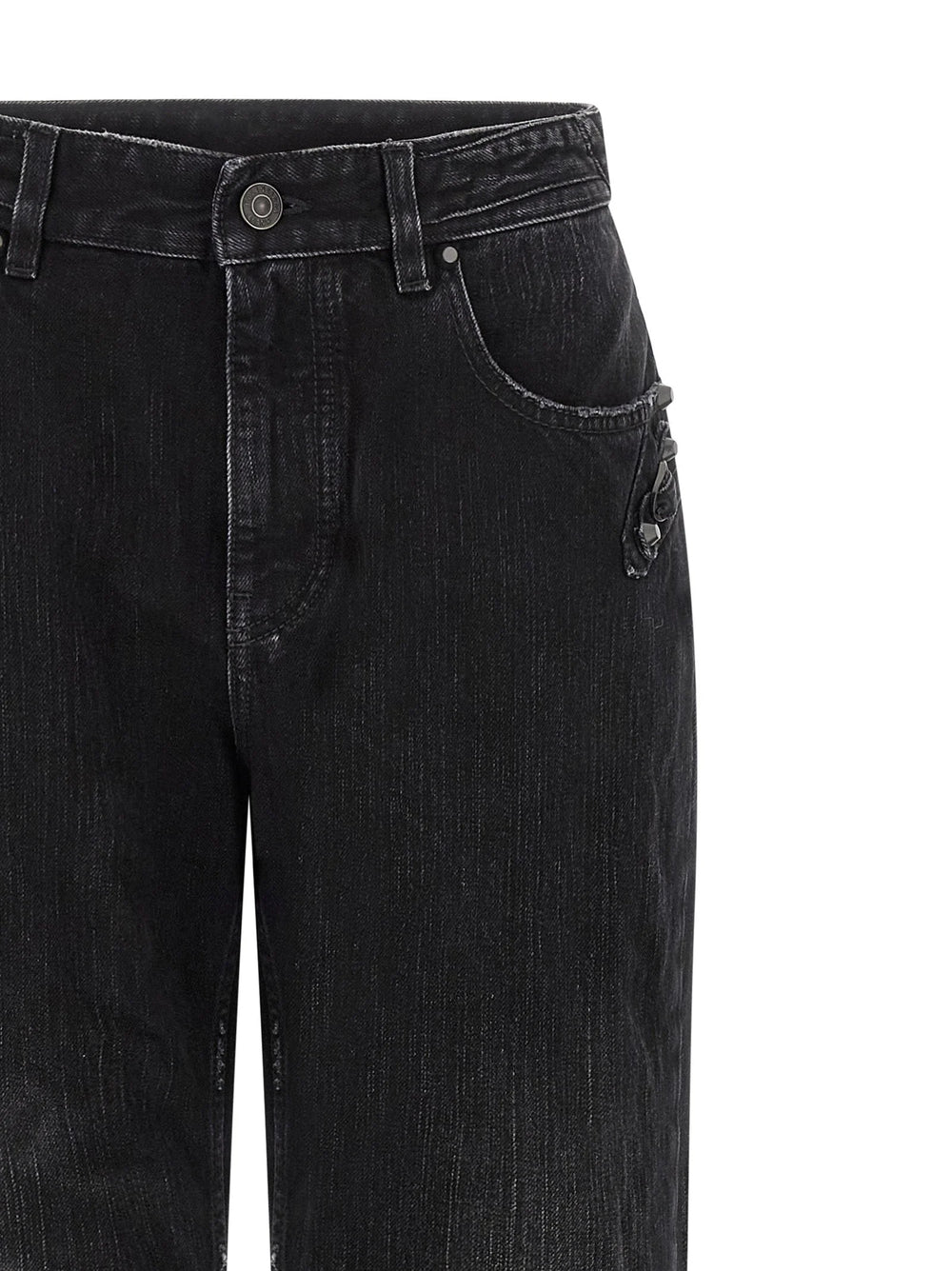 Balenciaga Black Cotton Straight-Leg Jeans