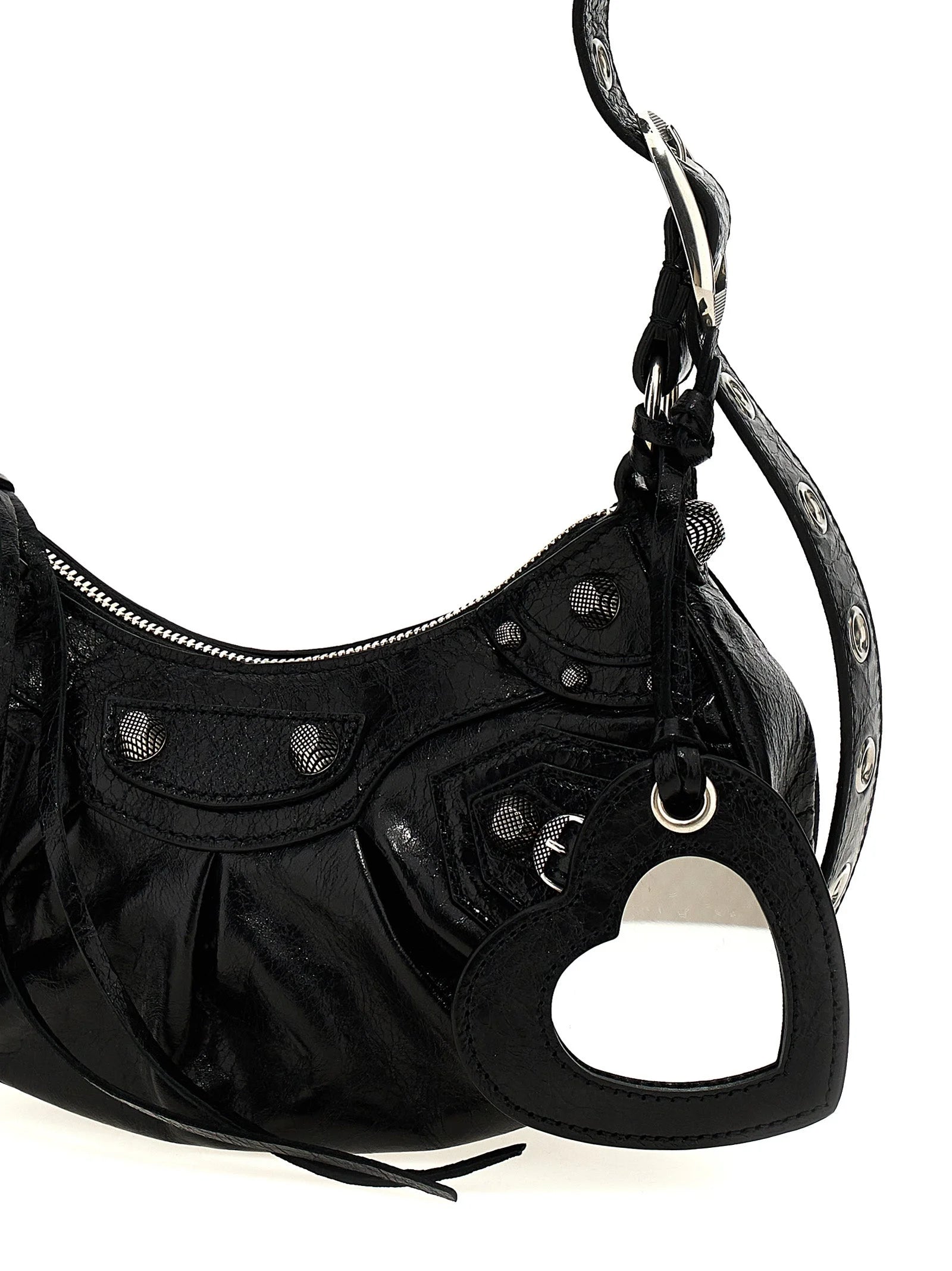 Sac bandoulière en cuir d'agneau noir Balenciaga