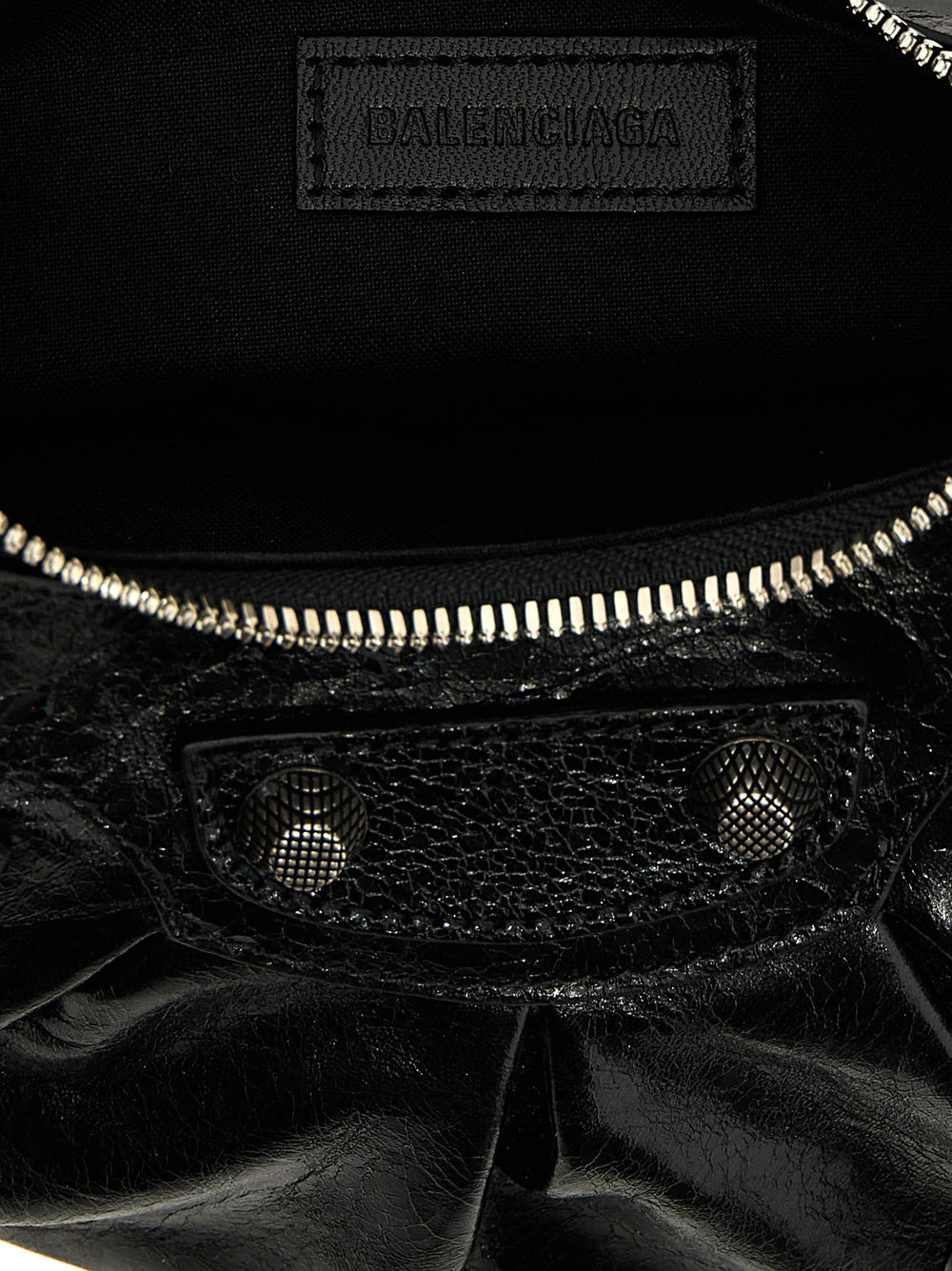Sac bandoulière en cuir d'agneau noir Balenciaga
