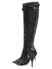 Balenciaga Black Lamb Leather Over The Knee