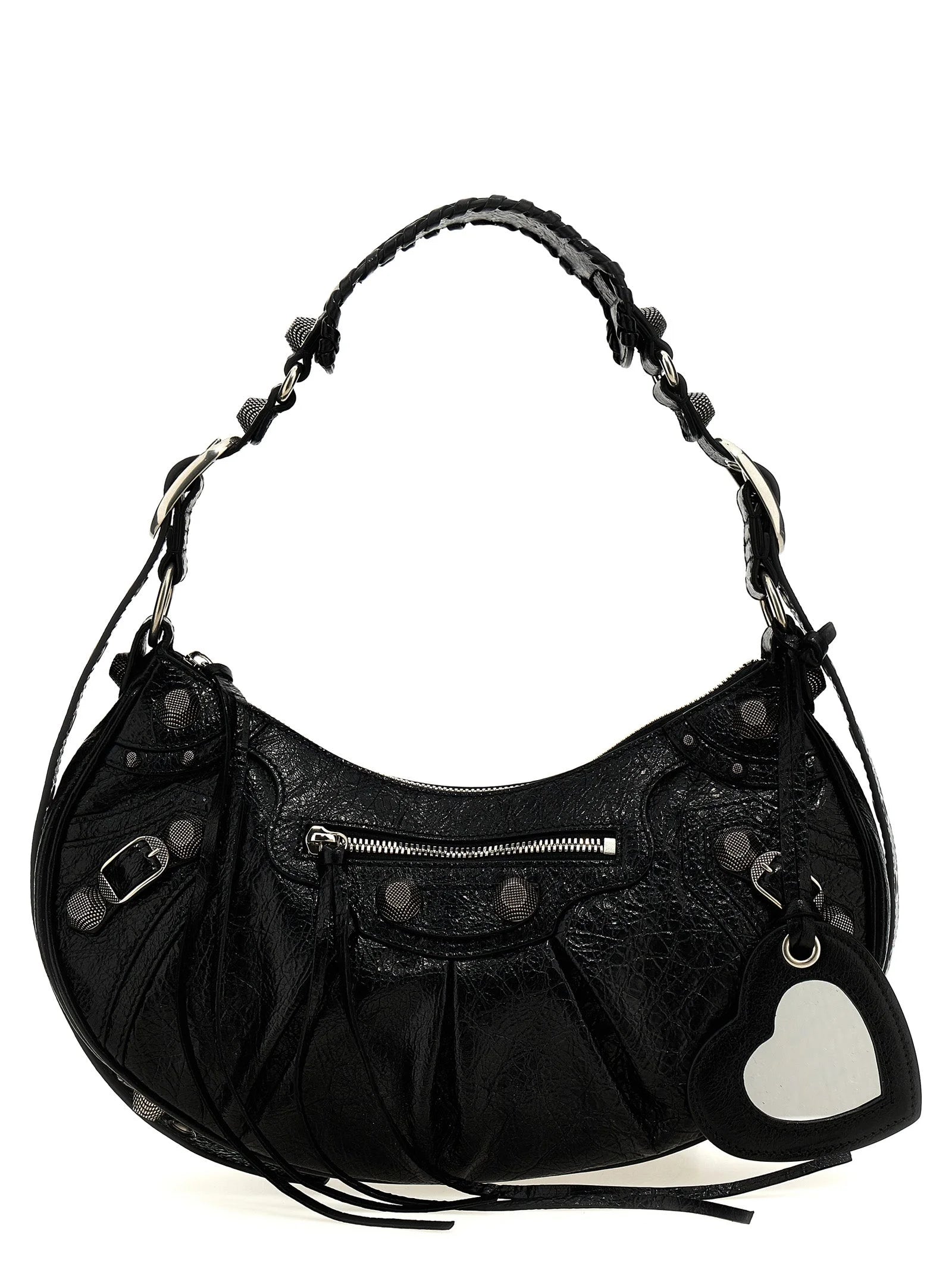 Sac à épaule Balenciaga en peau d'agneau noire