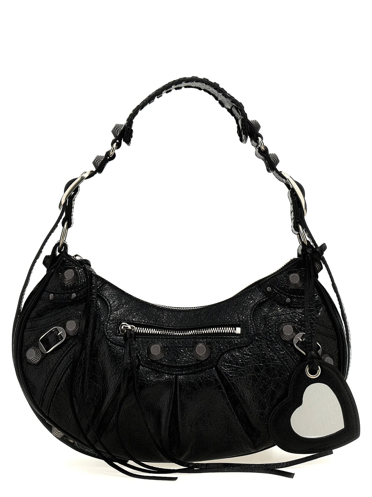 Sac à épaule Balenciaga en peau d'agneau noire