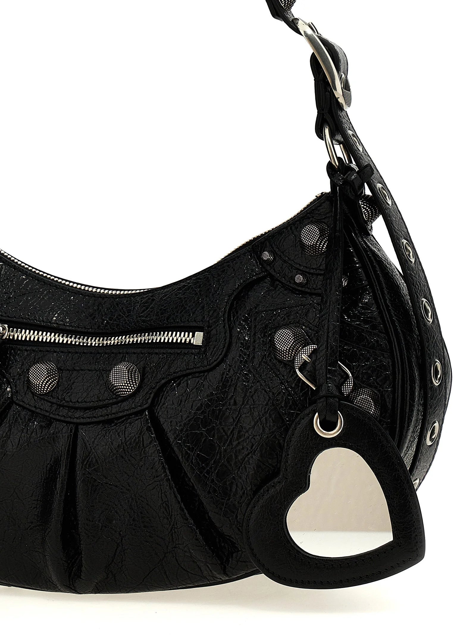 Sac à épaule Balenciaga en peau d'agneau noire