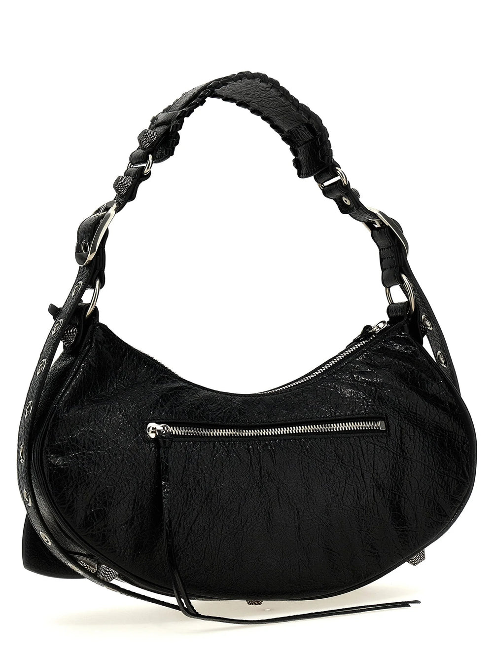 Sac à épaule Balenciaga en peau d'agneau noire