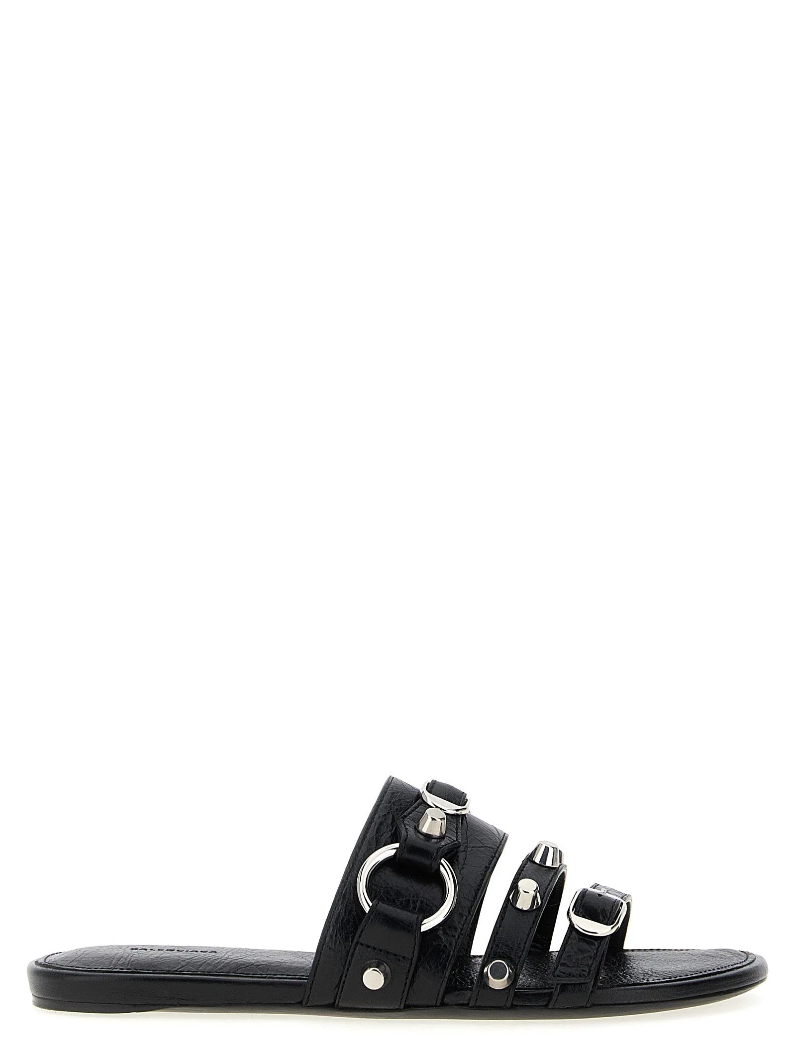 Balenciaga Black Lamb Leather Slides