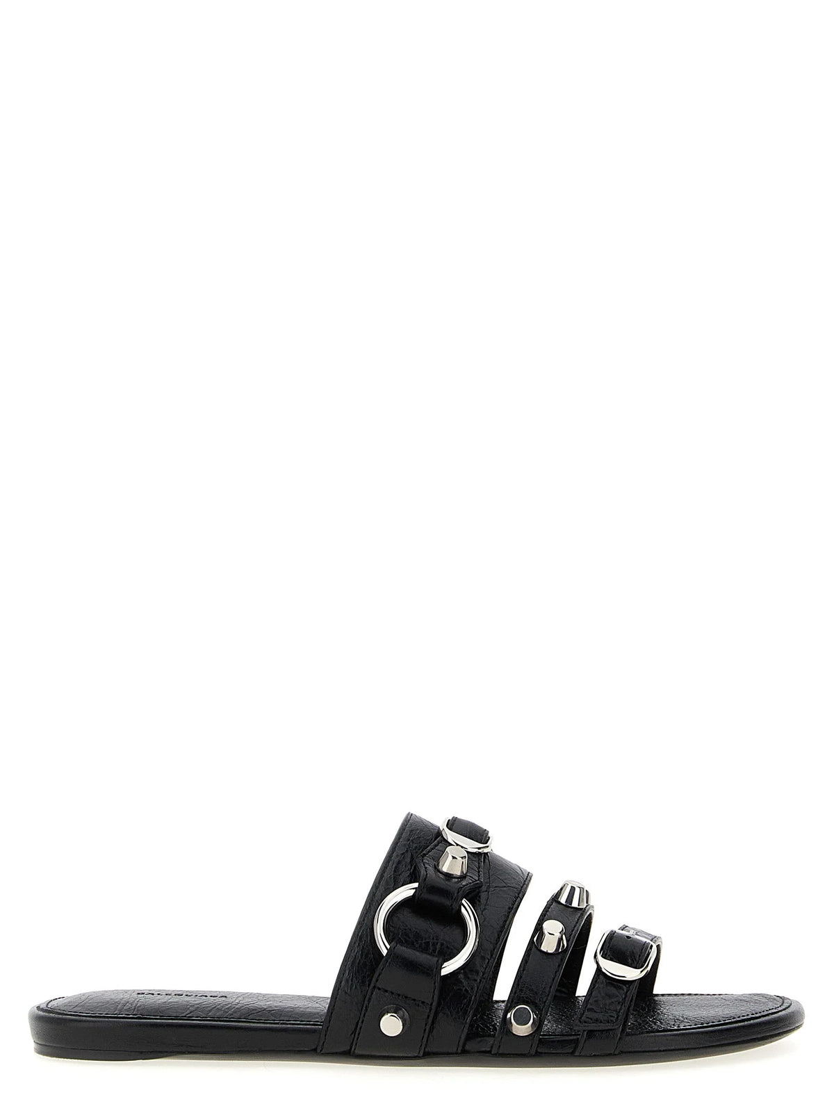 Balenciaga Black Lamb Leather Slides