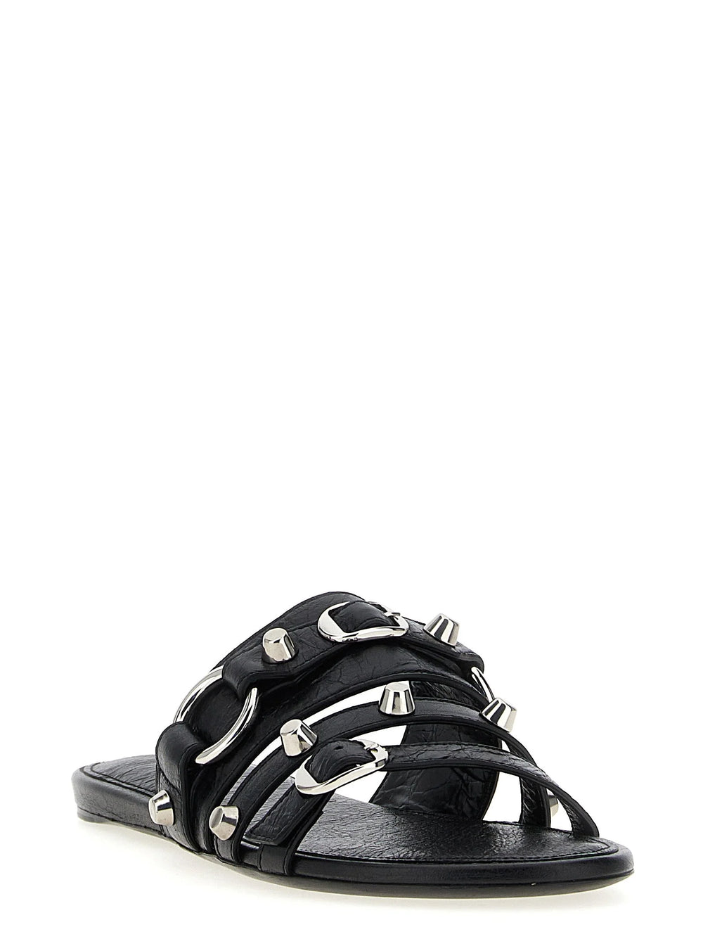 Balenciaga Black Lamb Leather Slides