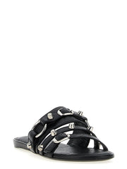 Balenciaga Black Lamb Leather Slides