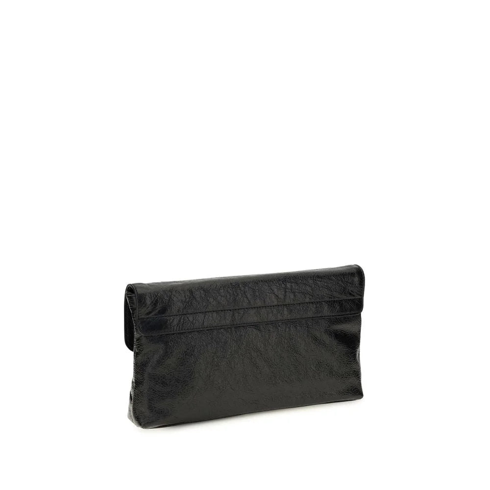 Balenciaga Black Lamb Ovis Aries Aries Clutch Bag