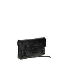 Balenciaga Black Lamb Ovis Aries Aries Clutch Bag