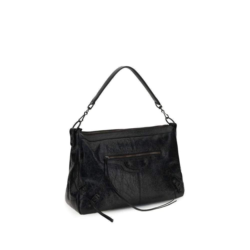 Bolsa de Ombro Aries de Lã Preta Balenciaga
