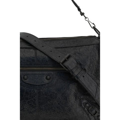 Bolsa de ombro Balenciaga preta de pele de carneiro Ovis Aries Aries