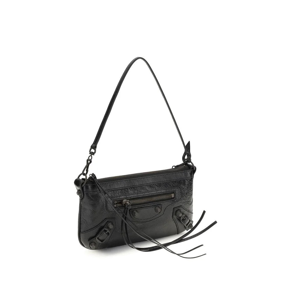 Balenciaga Černá kabelka přes rameno z beránčí vlny Ovis Aries