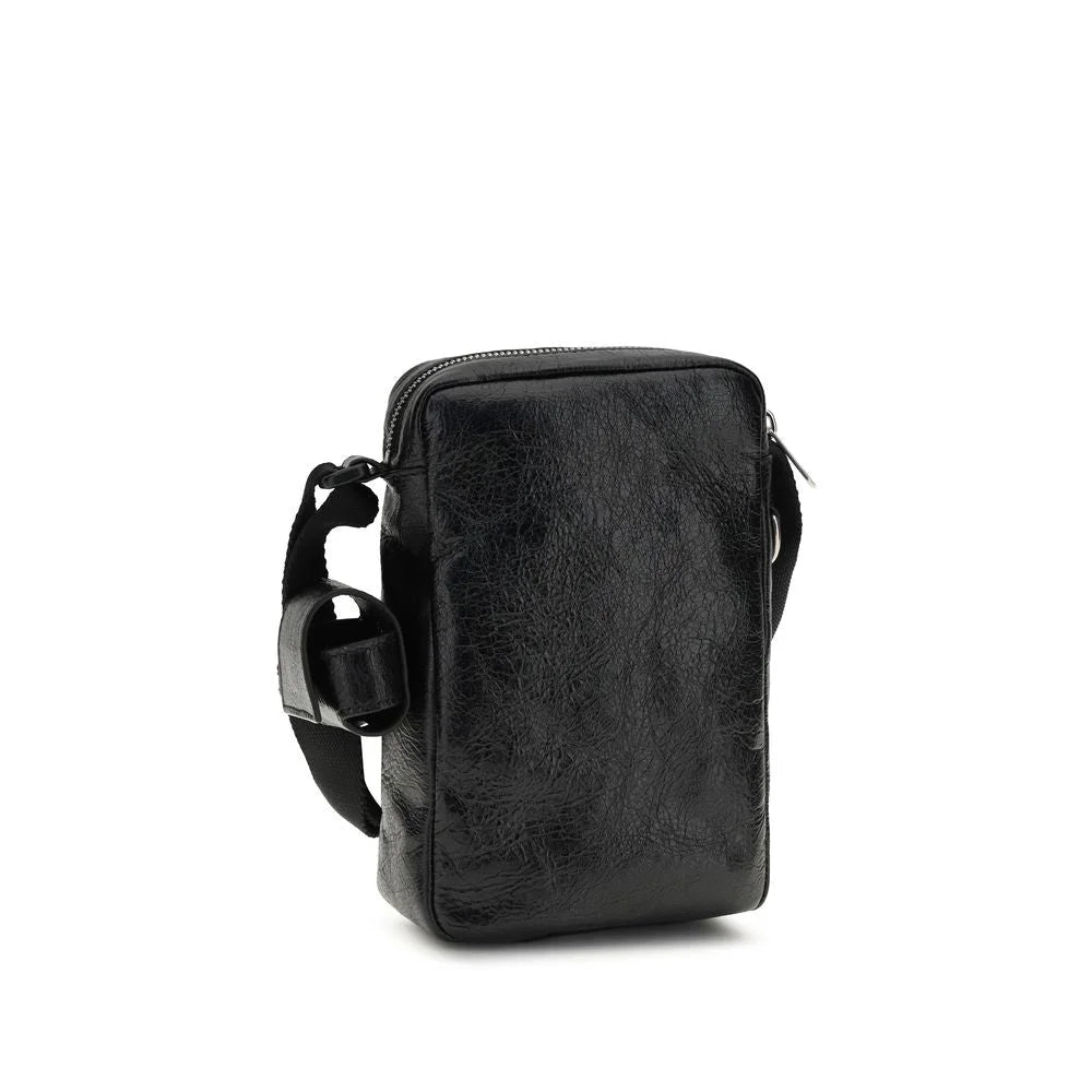 Bolsa de Ombro em Pele de Borrego Preto da Balenciaga