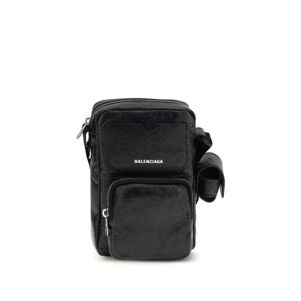 Bolsa de Ombro em Pele de Borrego Preto da Balenciaga
