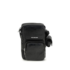 Bolsa de Ombro em Pele de Borrego Preto da Balenciaga