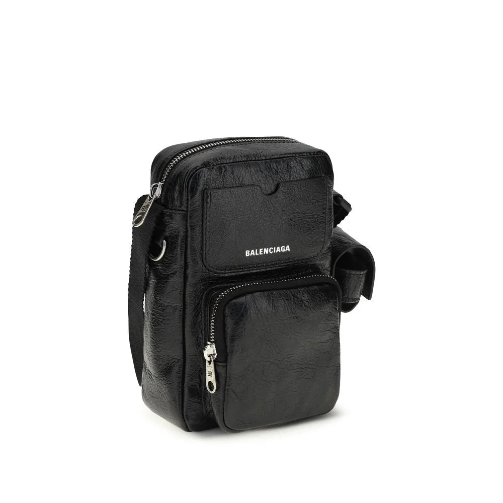 Bolsa de Ombro em Pele de Borrego Preto da Balenciaga