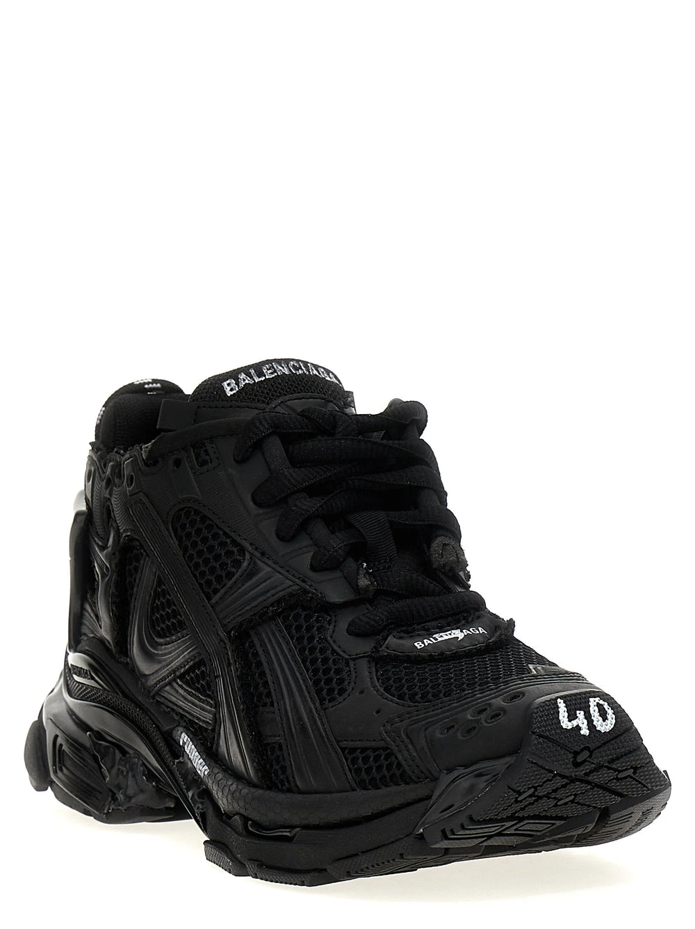 Balenciaga Black Polyester Athletic Sneakers
