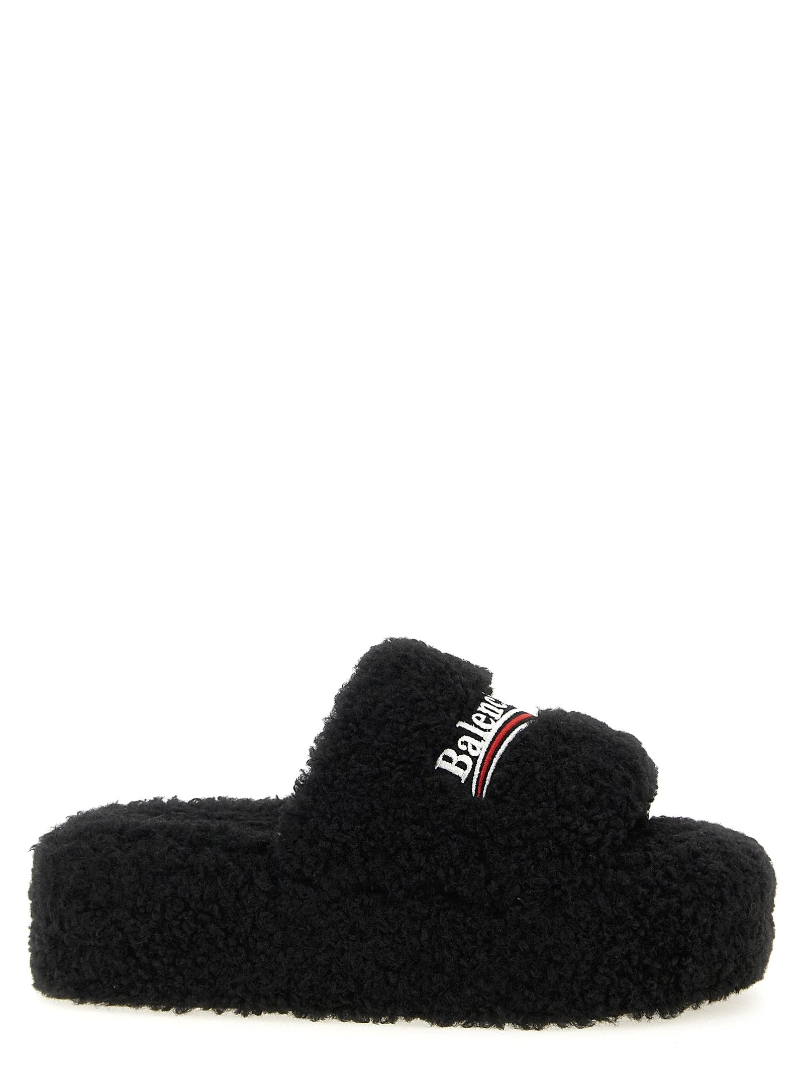 Balenciaga Black Polyester Slides