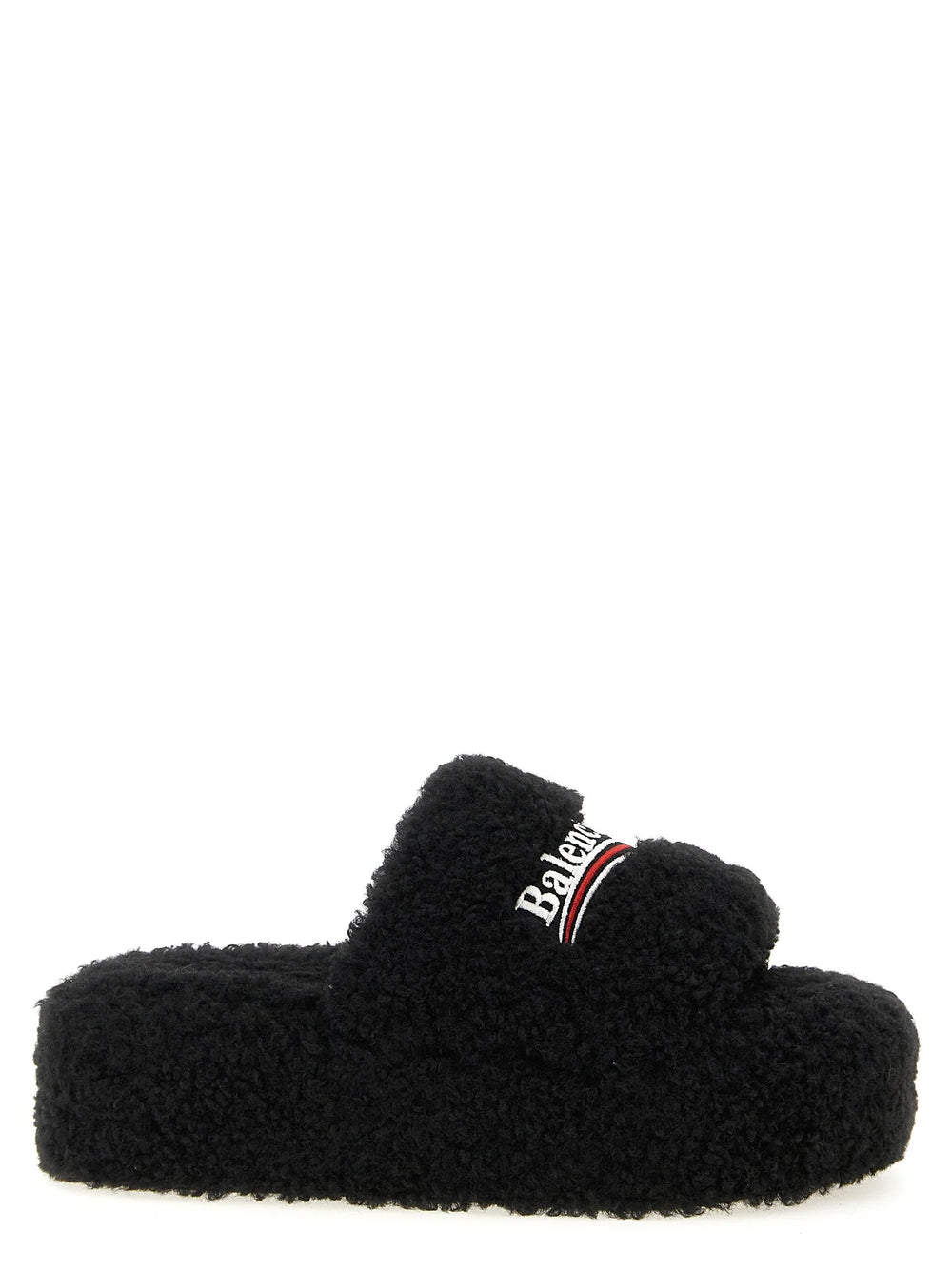 Balenciaga Black Polyester Slides