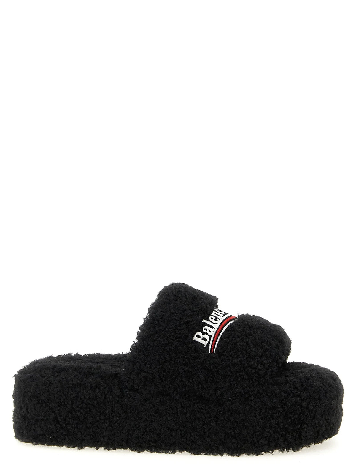 Balenciaga Black Polyester Slides