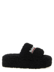 Balenciaga Black Polyester Slides