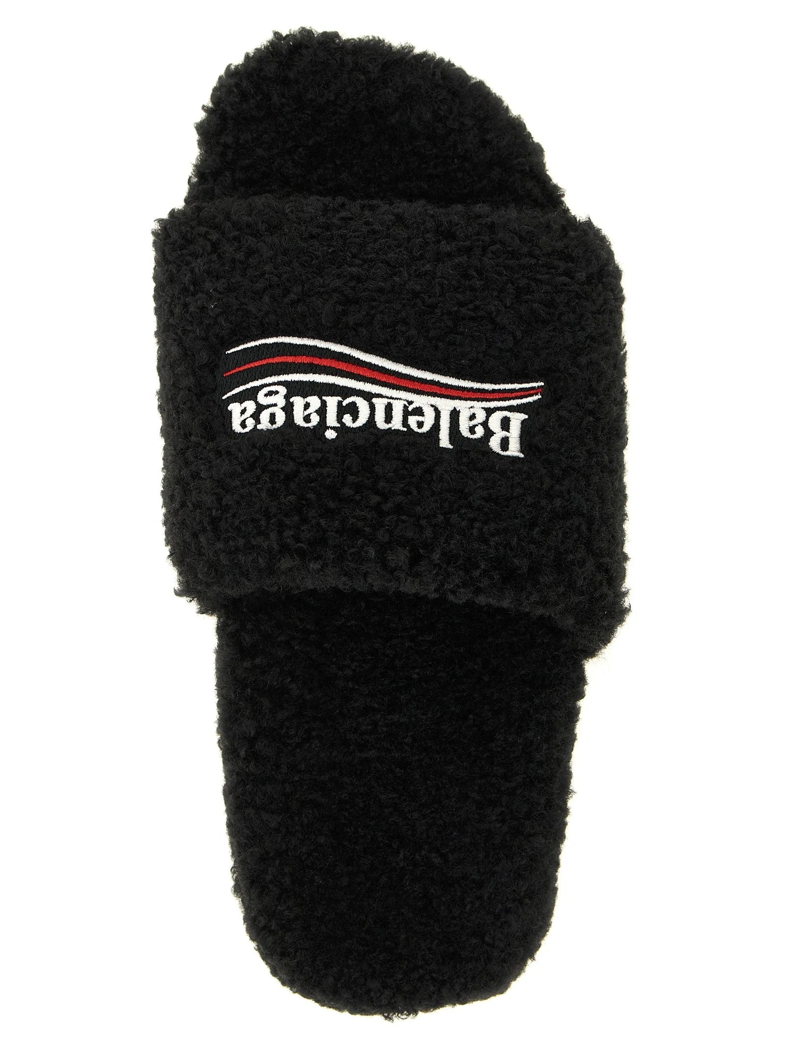 Balenciaga Black Polyester Slides
