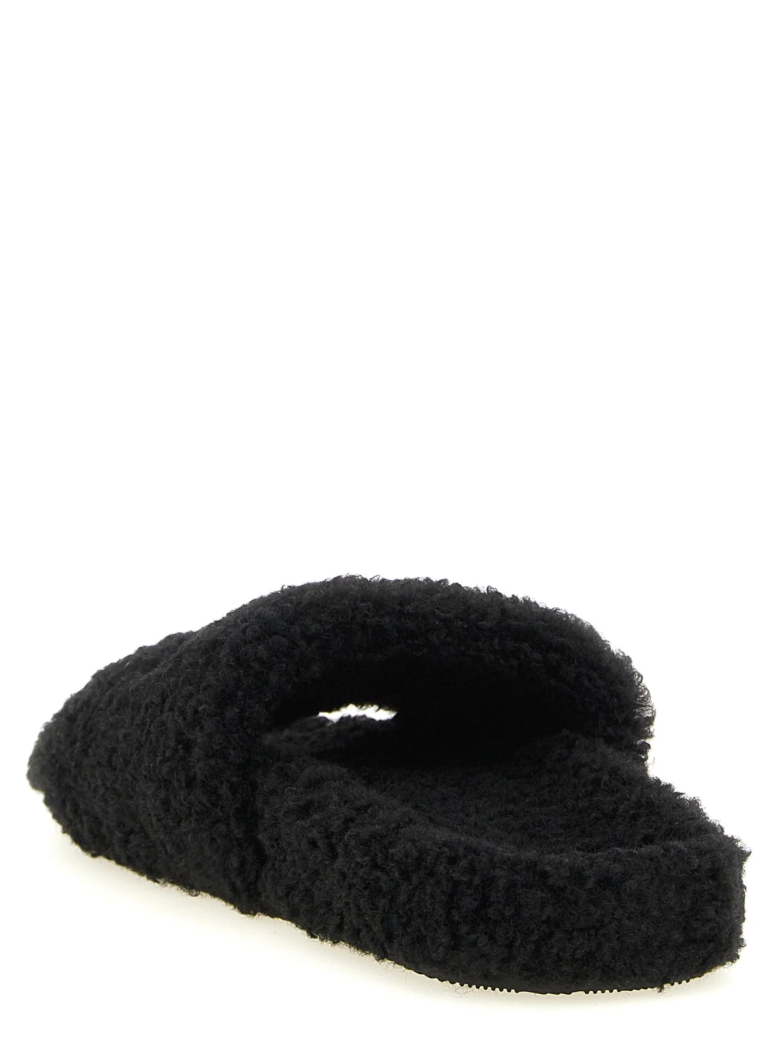 Balenciaga Black Polyester Slides