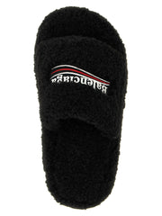 Balenciaga Black Polyester Slides