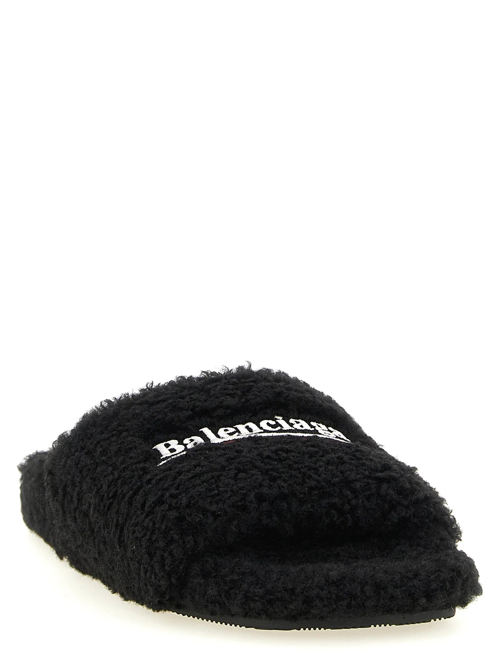 Balenciaga Black Polyester Slides