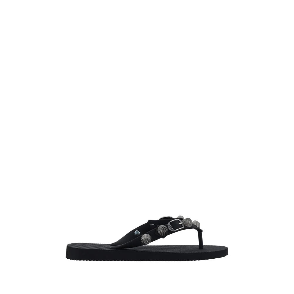 Balenciaga Black Polyurethane Flip-Flop Sandals