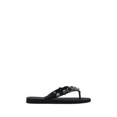 Balenciaga Black Polyurethane Flip-Flop Sandals