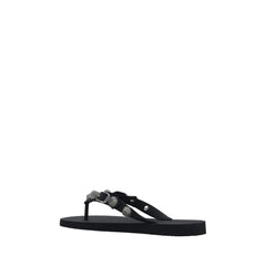 Balenciaga Black Polyurethane Flip-Flop Sandals