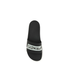 Balenciaga Black Rubber Sandals