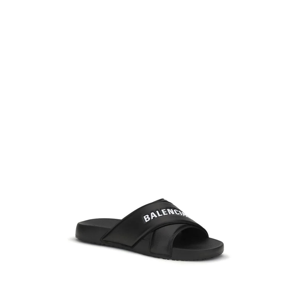 Balenciaga Black Rubber Sandals