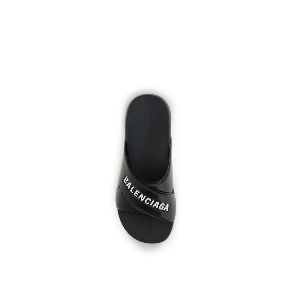 Balenciaga Black Rubber Sandals