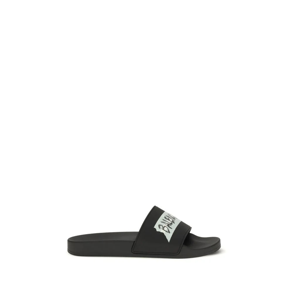 Balenciaga Black Rubber Sandals