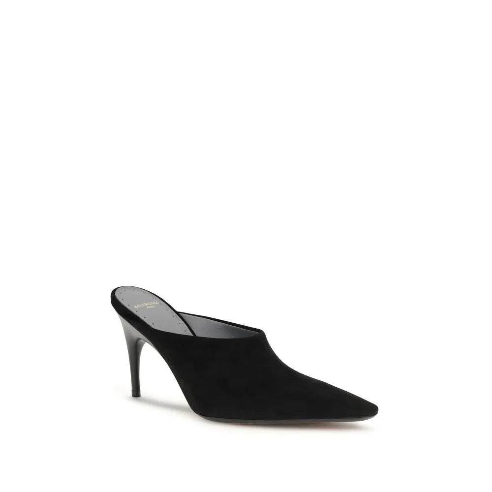 Balenciaga Black Suede Leather High Heel Pumps