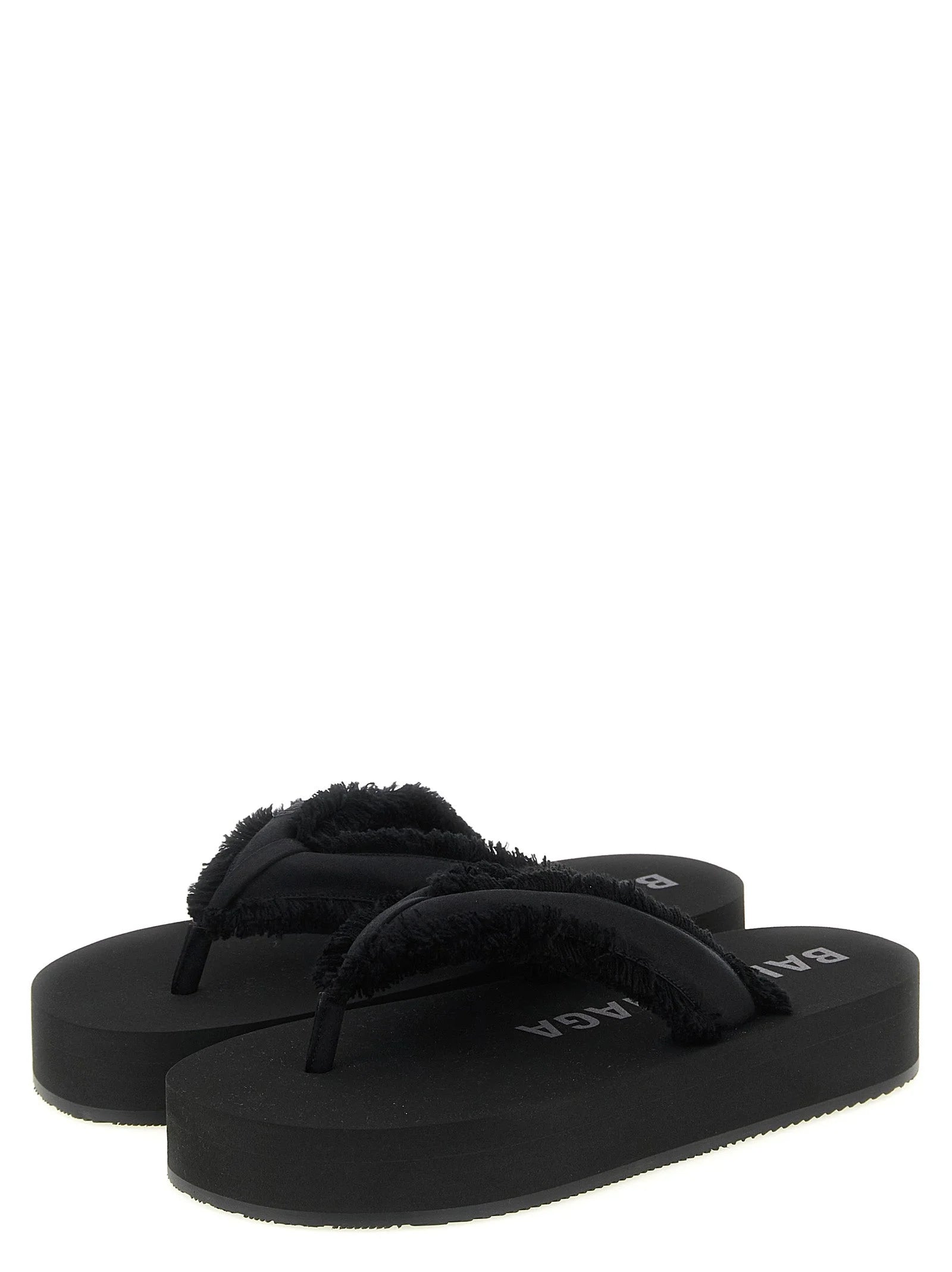Balenciaga Black Viscose Slides