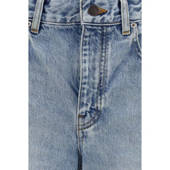 Balenciaga Blue Cotton Cropped Jeans