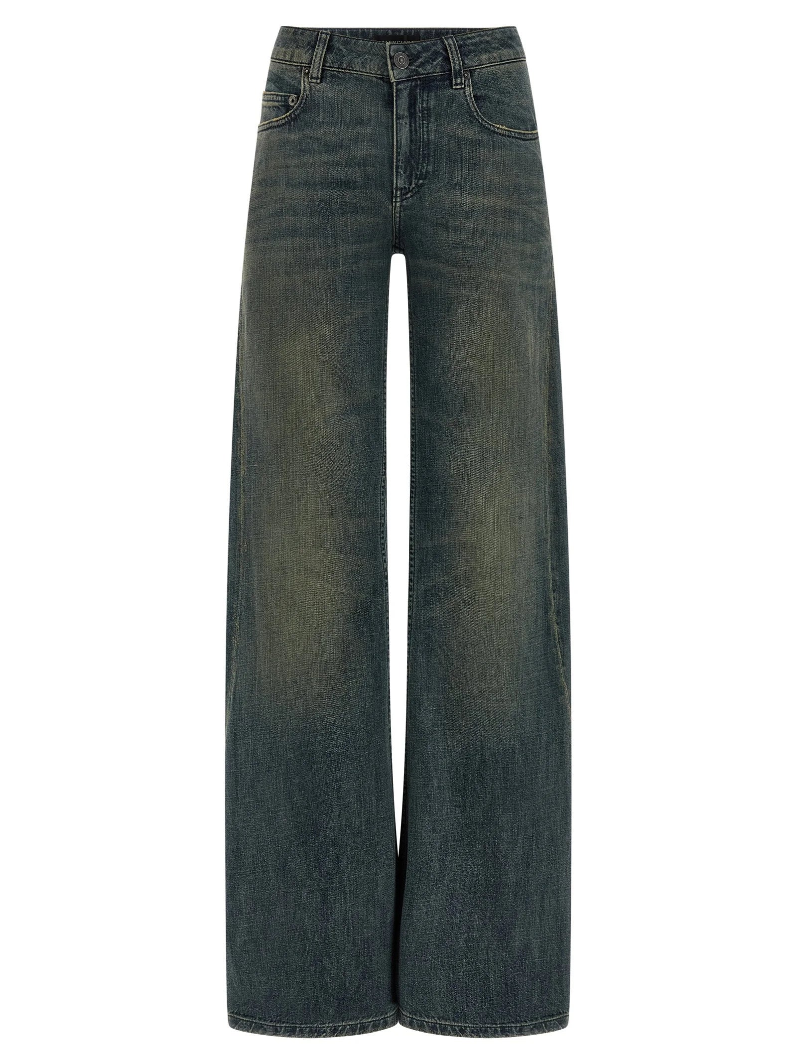 Balenciaga Blue Cotton Flared Jeans - 26