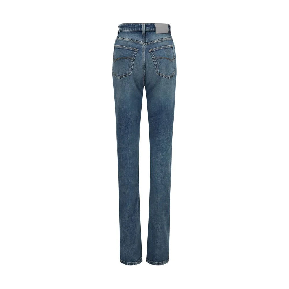 Balenciaga Blue Cotton High-Waisted Jean