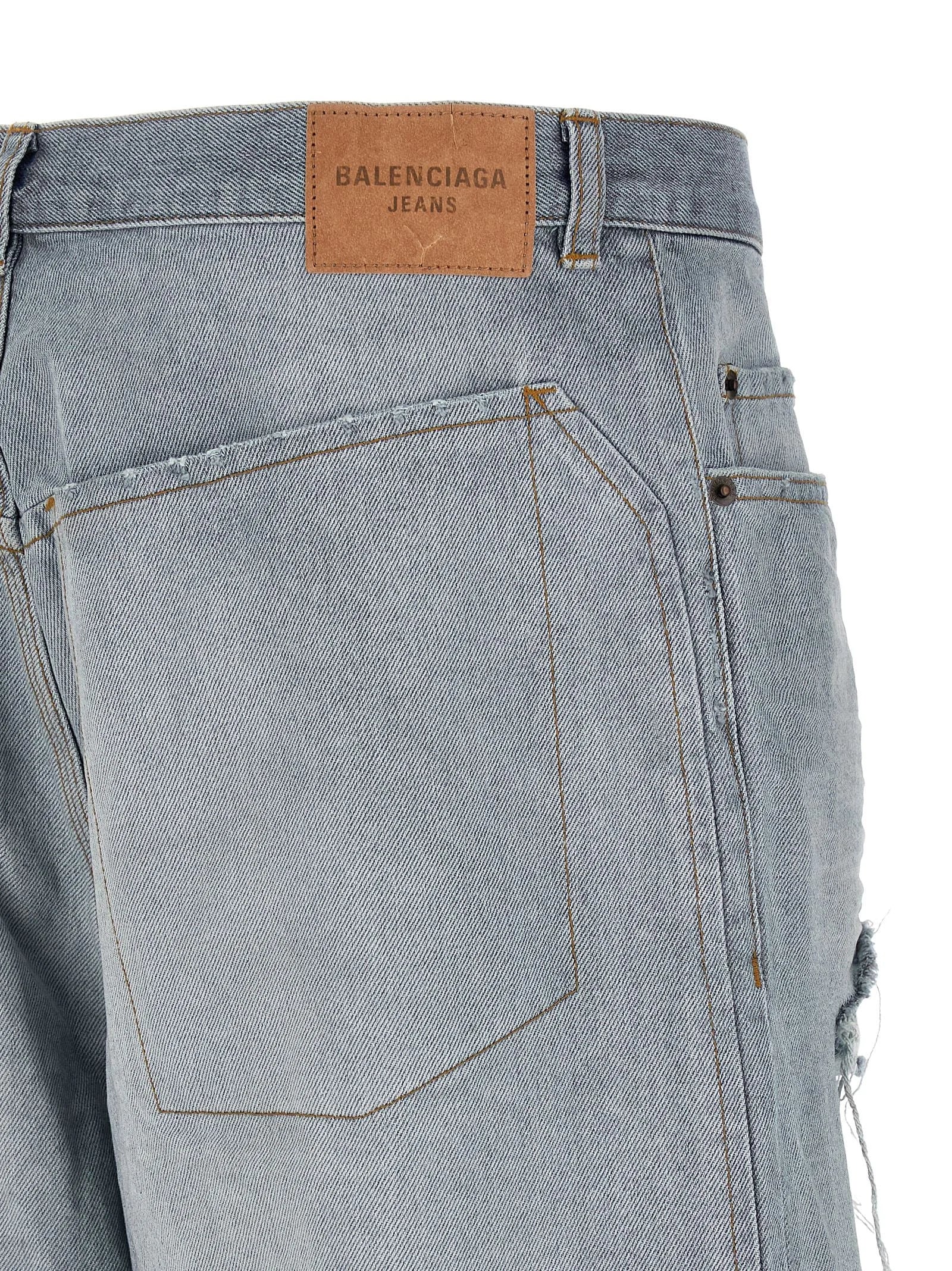Balenciaga Blue Cotton Relaxed Fit Jeans - S