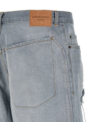Balenciaga Blue Cotton Relaxed Fit Jeans - S